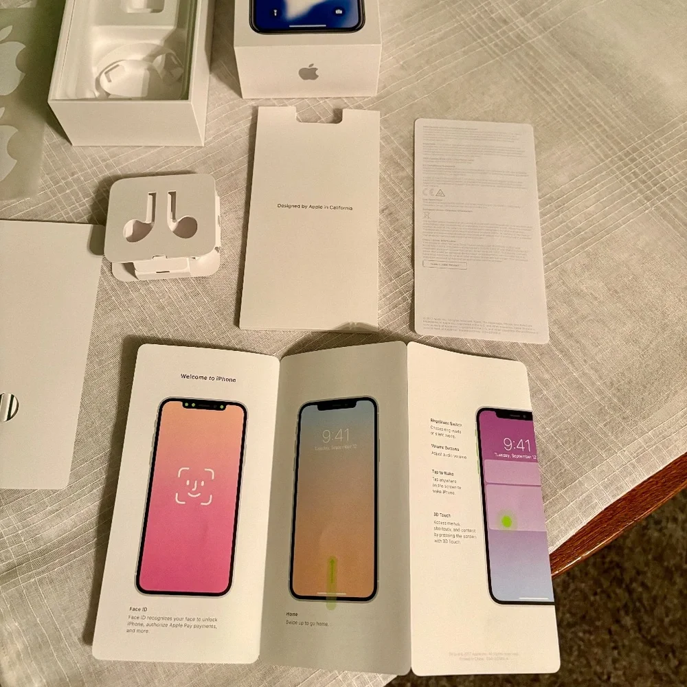 Original Empty Box Apple iPhone X Cell Mobile Smartphone Silver 256 GB OEM